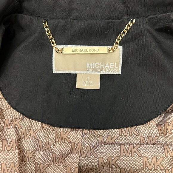 Michael Kors Women's Anorak Black Jacket Raincoat Full Zip Black Size Small - Picture 9 of 16